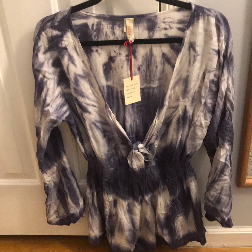 RAGA blue and white the dye romper